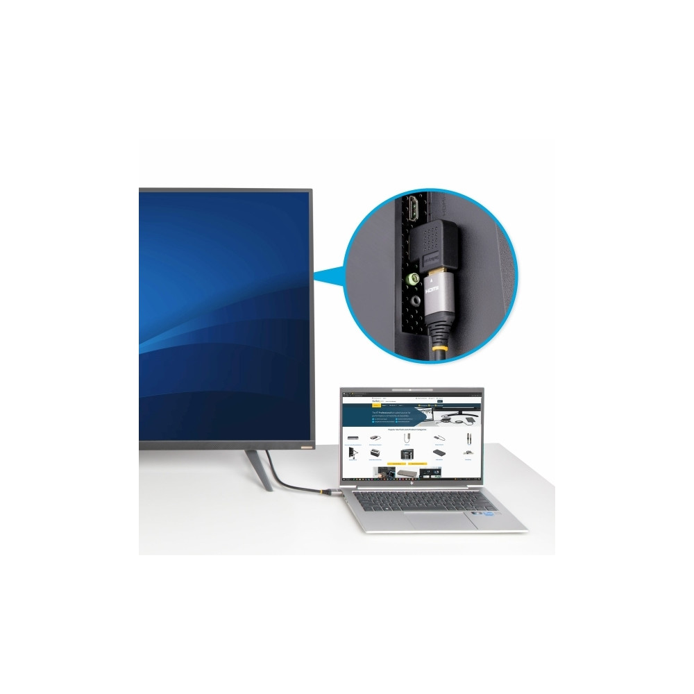 Produktbild för Startech Right Angle HDMI 2.0 Adapter, 90-Degree HDMI Port Saver, M/F - HDMI-adapter