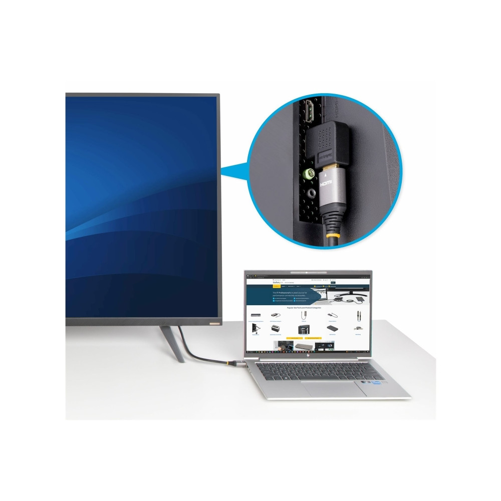 Produktbild för Startech Right Angle HDMI 2.0 Adapter, 90-Degree HDMI Port Saver, M/F - HDMI-adapter
