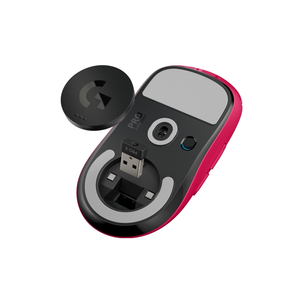 Produktbild för Logitech G PRO X SUPERLIGHT - Gaming - mus - 2.4 GHz - magenta