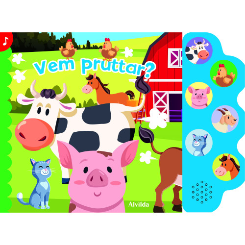 Alvilda Vem fisar på gården? (med 6 superhäftiga ljud) (bok, board book)