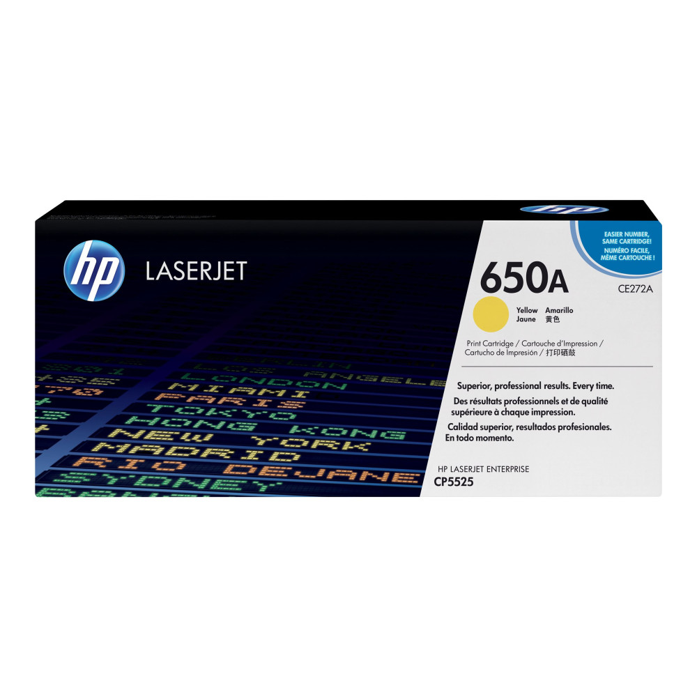 Produktbild för HP 650A - gul - original - LaserJet - tonerkassett (CE272A)