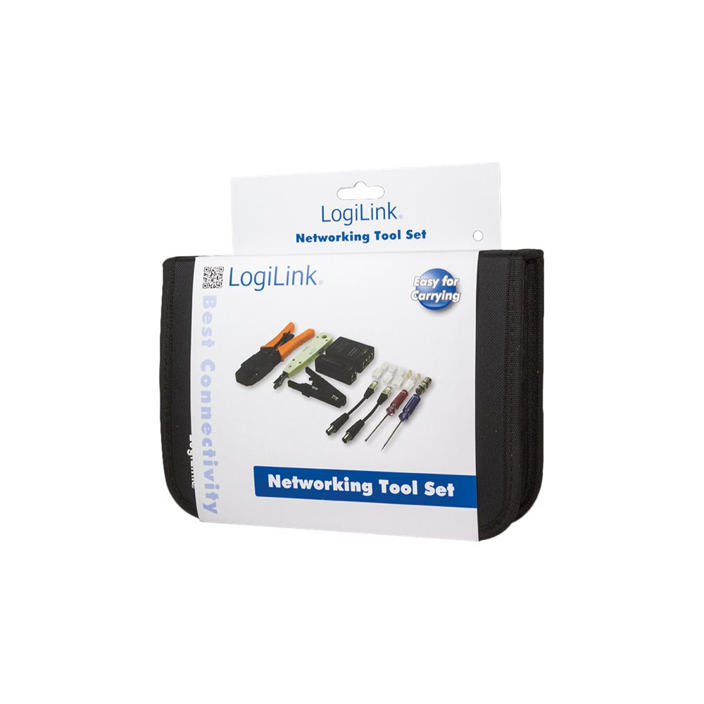 Produktbild för LogiLink Networking Tool Set with Bag - nätverksverktyg/provutrustningskit