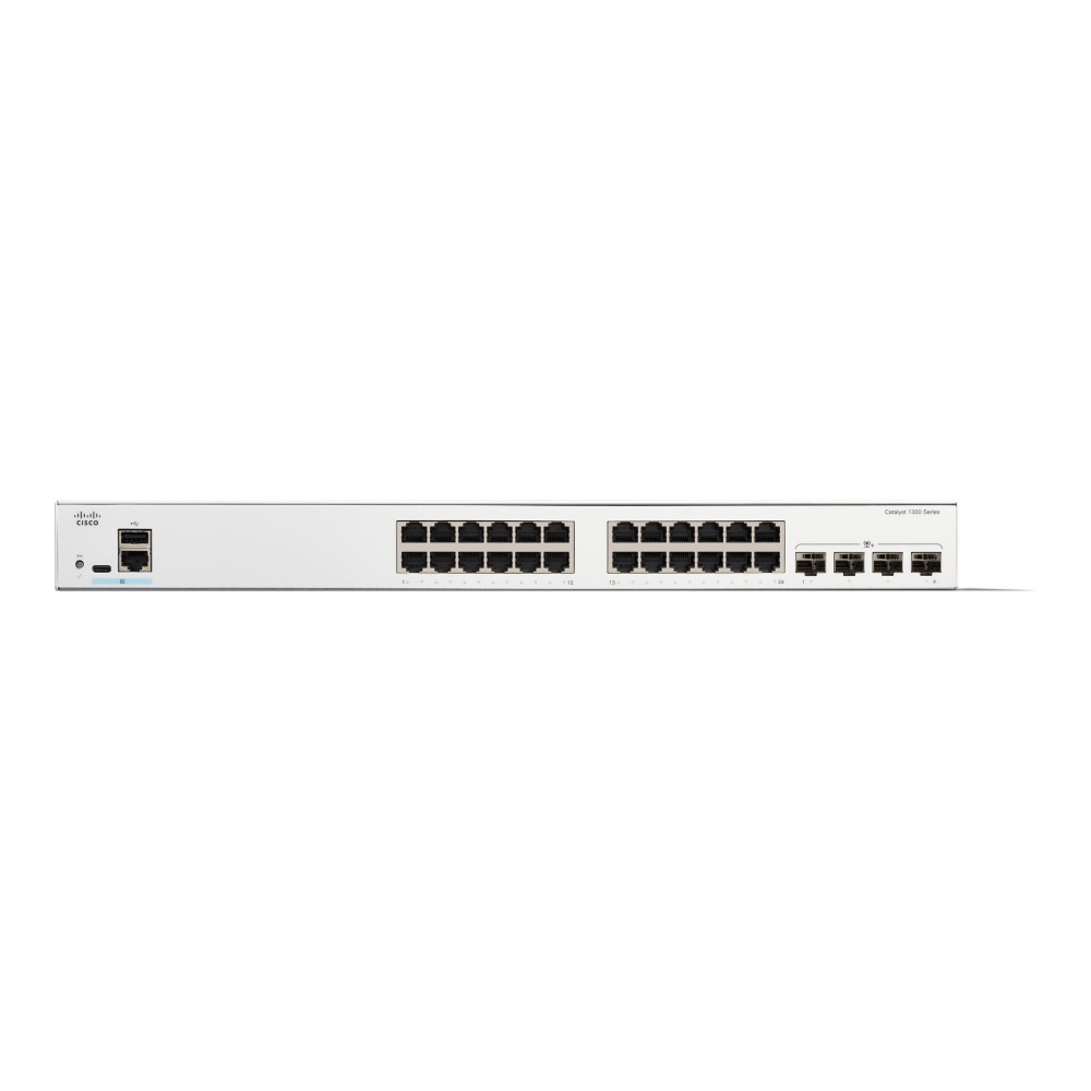 Produktbild för Cisco Catalyst 1300-24T-4X - switch - 24 portar - Administrerad - rackmonterbar