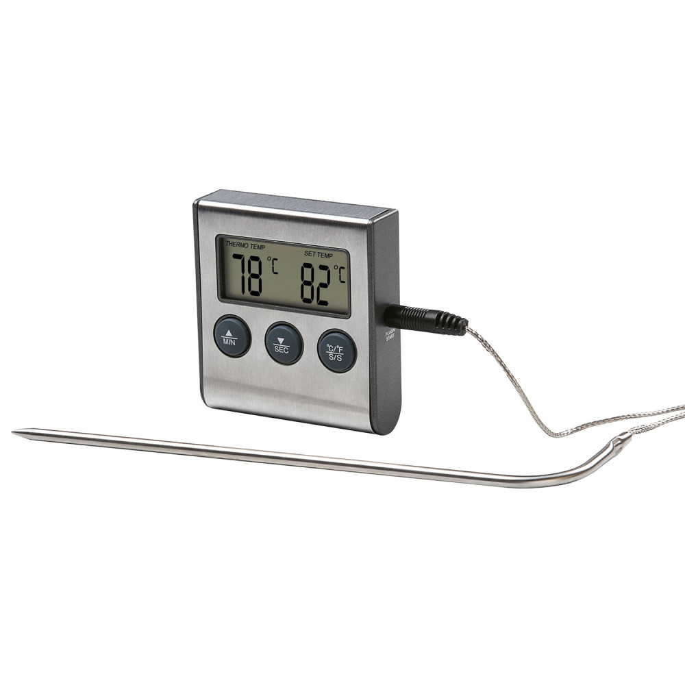 Produktbild för Digital Meat Thermometer with Timer Cable Sensor