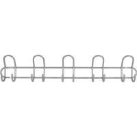 Produktbild för Home&gtit® klädhängare med 5 klädkrokar Ø8 mm x 68,5×6,5 x 1...