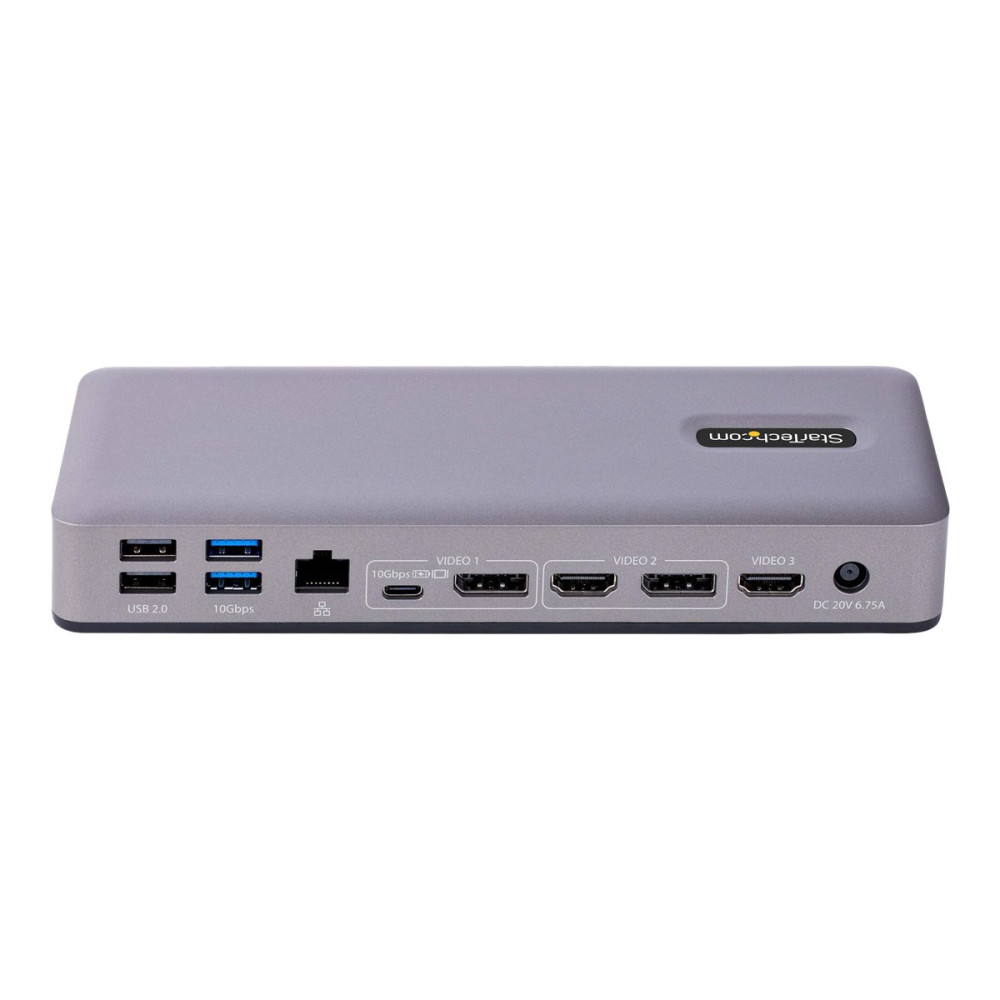 Produktbild för StarTech.com USB-C Docking Station - Multi Monitor HDMI/DP/DP Alt Mode USB-C Dock - 3x 4K30 / 2x 4K60 - 7-Port USB Hub - 60W Power Delivery - GbE - 3.5mm Audio - Works With Chromebook certified - dockningsstation - USB-C / Thunderbolt 3 / Thunderbolt 4 - 