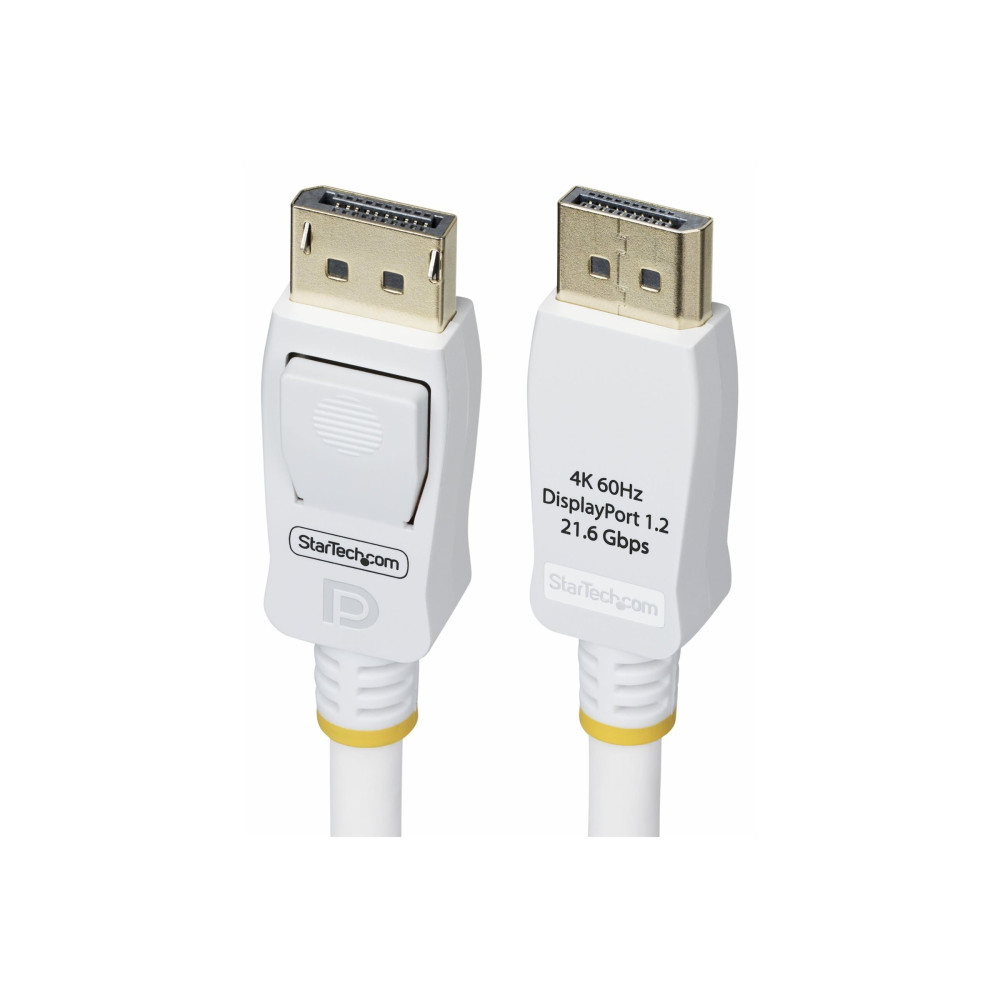 Produktbild för StarTech.com 10ft White VESA Certified DisplayPort 1.2 Cable with Latches - DisplayPort-kabel - DisplayPort till DisplayPort - 3 m