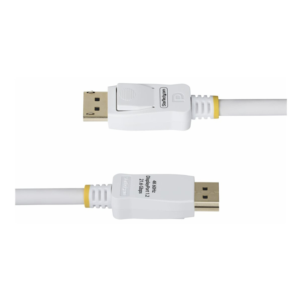Produktbild för StarTech.com 10ft White VESA Certified DisplayPort 1.2 Cable with Latches - DisplayPort-kabel - DisplayPort till DisplayPort - 3 m
