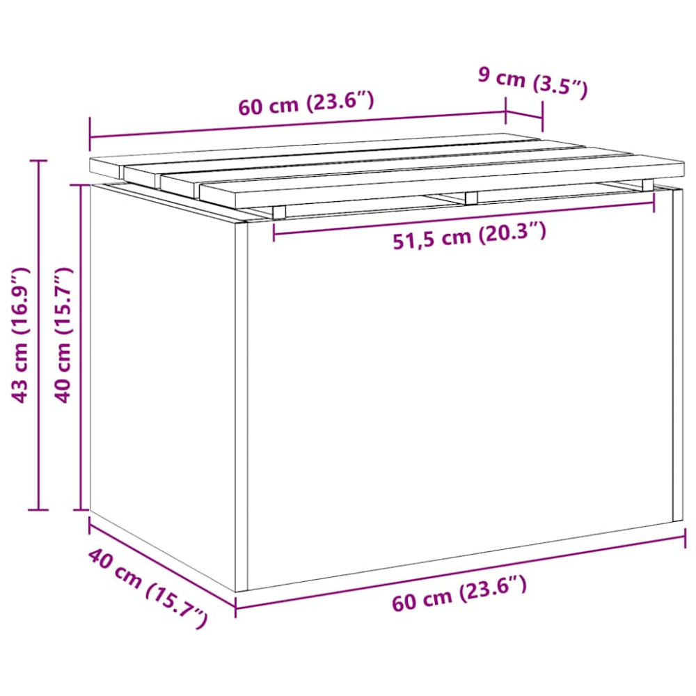 Produktbild för Trädgårdsbänk Vit 60 x 40 x 43 cm Stål