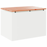 Produktbild för Trädgårdsbänk Vit 60 x 40 x 43 cm Stål