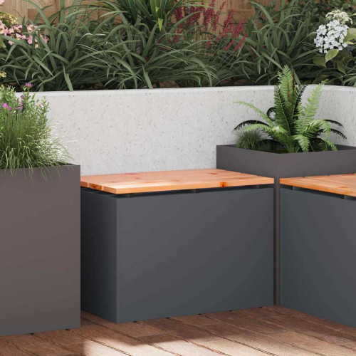 vidaXL Trädgårdsbänk 1-Antal sittplatser 60 x 40 x 43 cm Stål Antracit