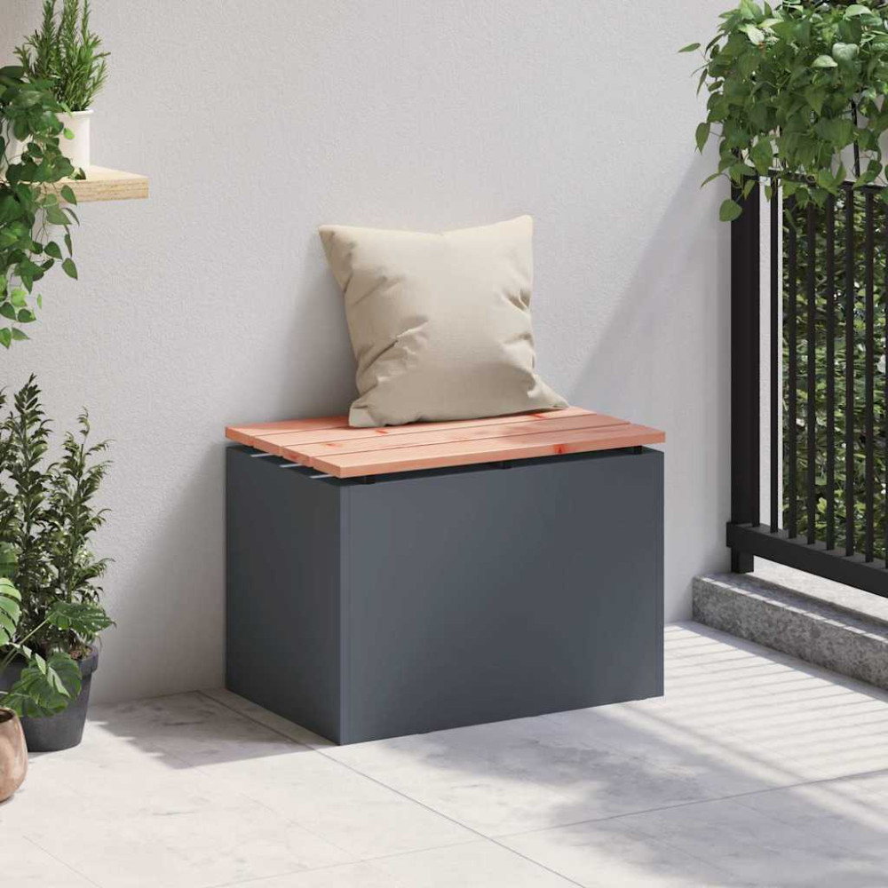 Produktbild för Trädgårdsbänk 1-Antal sittplatser 60 x 40 x 43 cm Stål Antracit