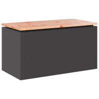 Produktbild för Trädgårdsbänk Svart 80 x 40 x 43 cm Stål