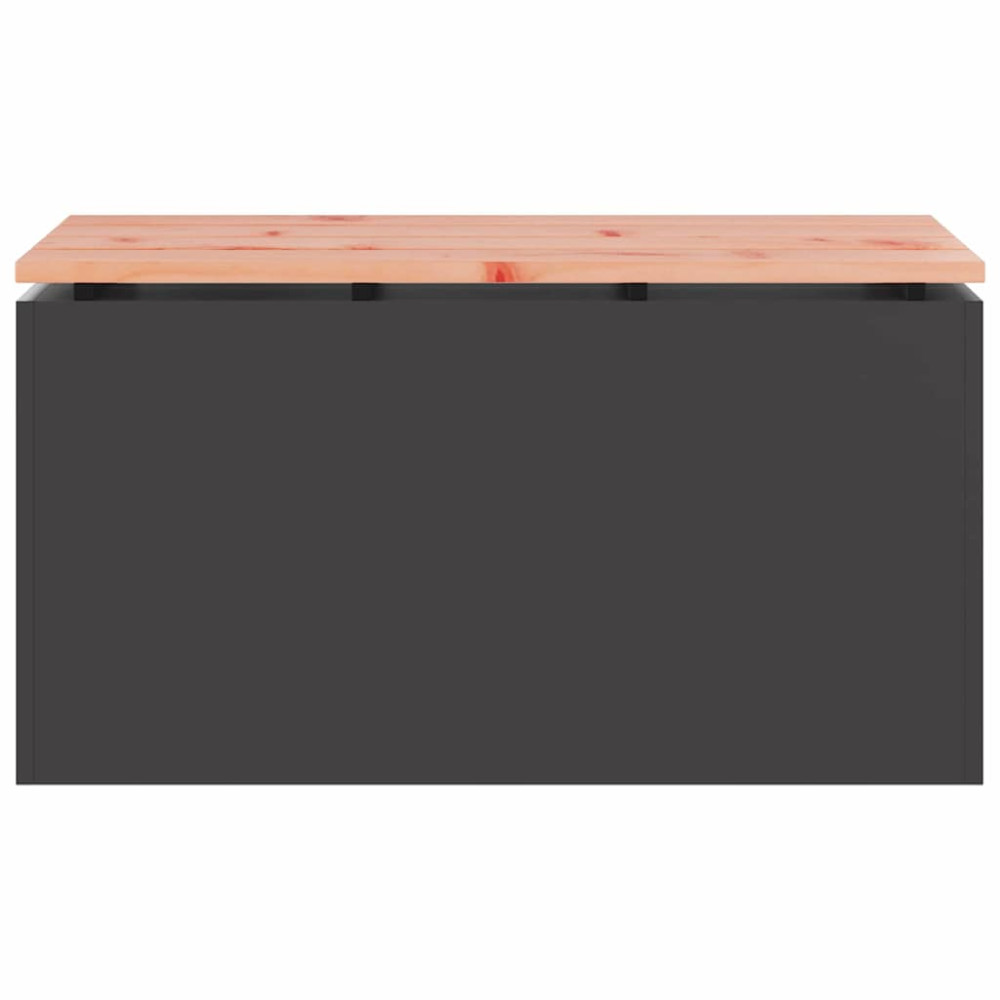 Produktbild för Trädgårdsbänk Svart 80 x 40 x 43 cm Stål