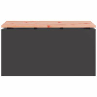Produktbild för Trädgårdsbänk Svart 80 x 40 x 43 cm Stål