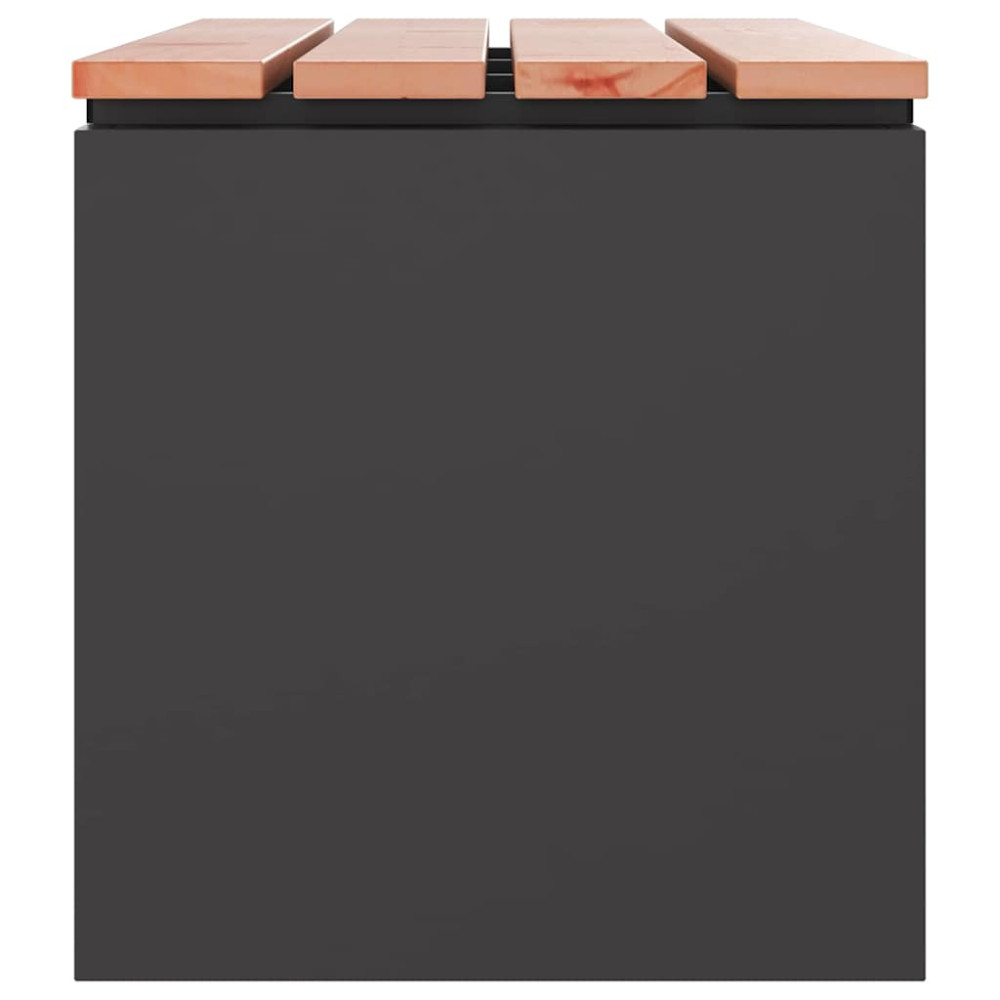 Produktbild för Trädgårdsbänk Svart 80 x 40 x 43 cm Stål