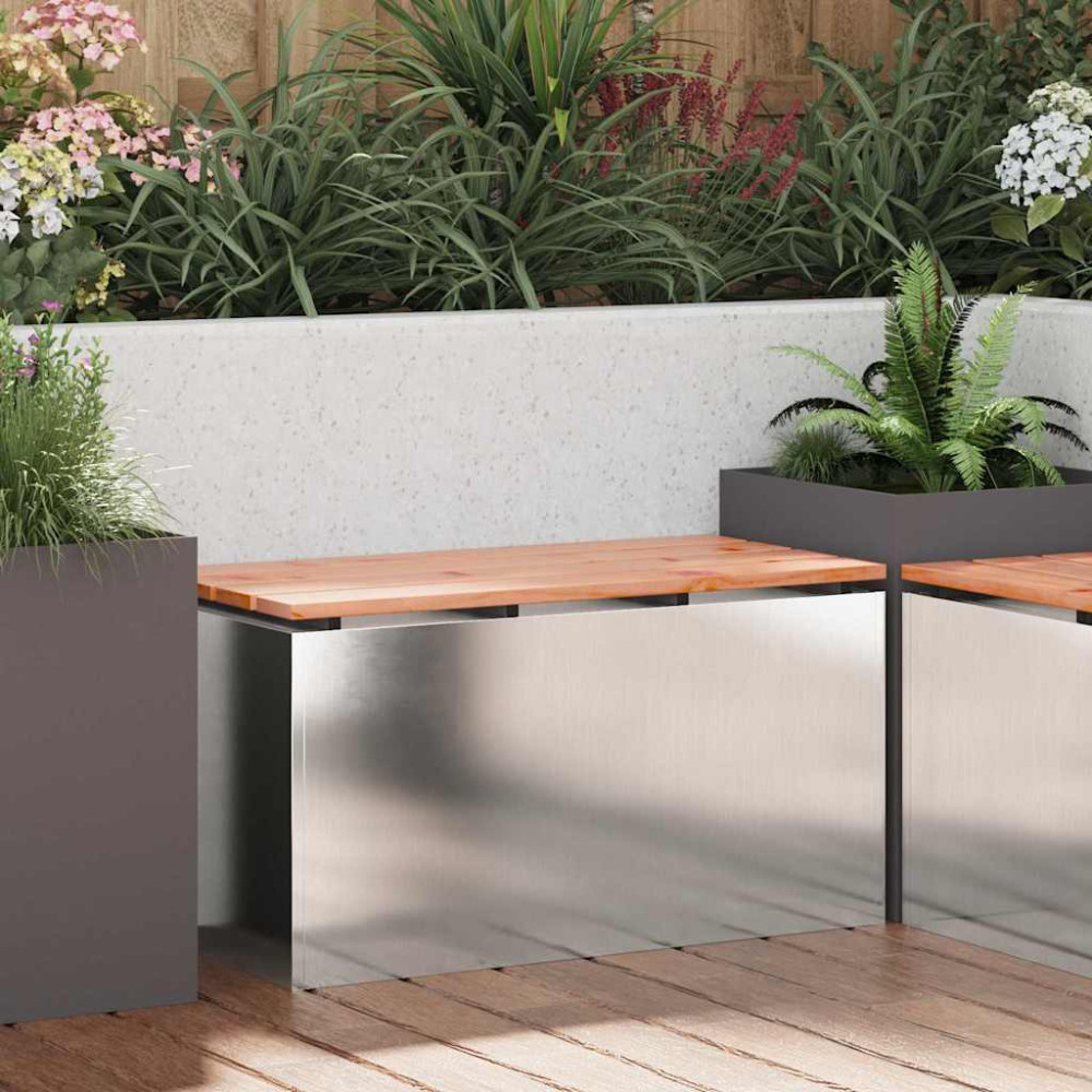 Produktbild för Trädgårdsbänk Silver 80 x 40 x 43 cm Rostfritt stål