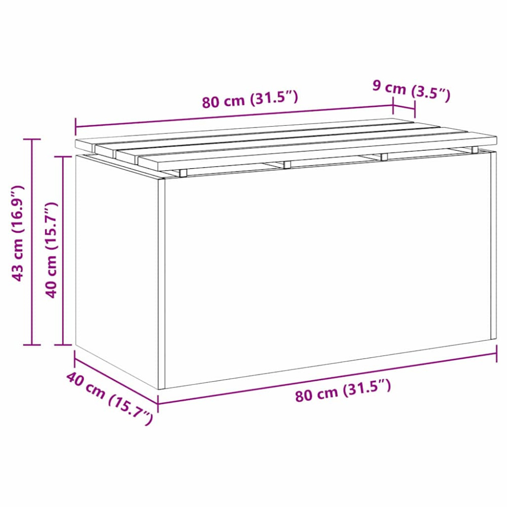Produktbild för Trädgårdsbänk Silver 80 x 40 x 43 cm Rostfritt stål