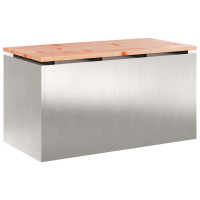 Produktbild för Trädgårdsbänk Silver 80 x 40 x 43 cm Rostfritt stål