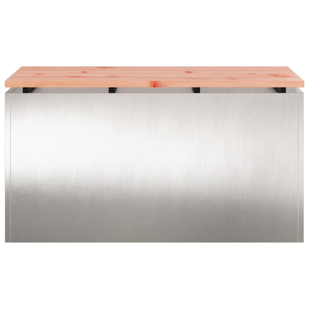 Produktbild för Trädgårdsbänk Silver 80 x 40 x 43 cm Rostfritt stål