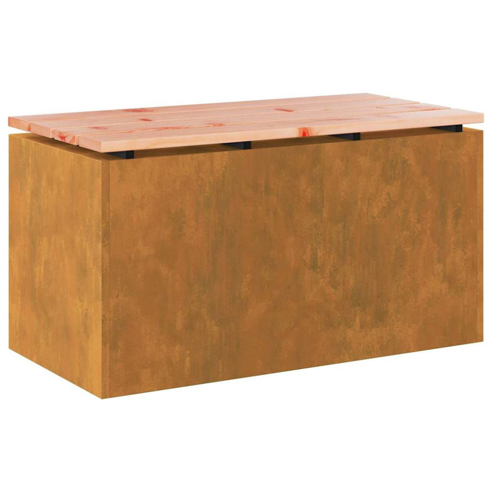 Produktbild för Trädgårdsbänk Rostig 80 x 40 x 43 cm cortenstål
