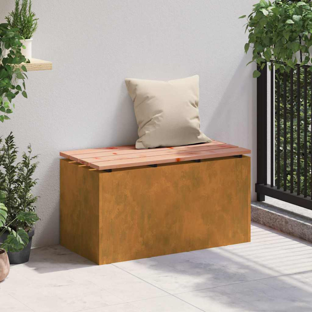 Produktbild för Trädgårdsbänk Rostig 80 x 40 x 43 cm cortenstål