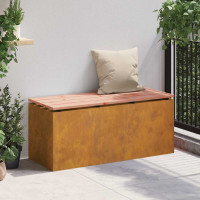Produktbild för Trädgårdsbänk Rostig 100 x 40 x 43 cm cortenstål