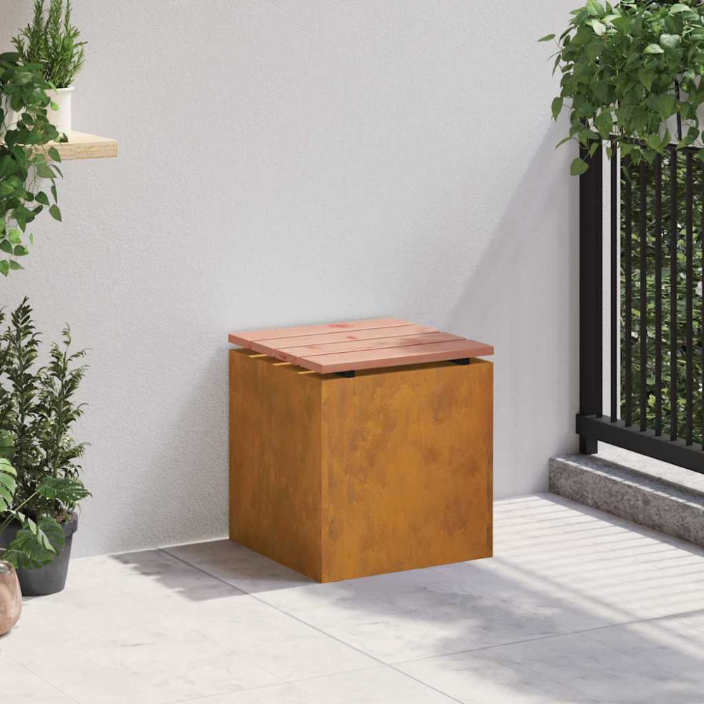 Produktbild för Trädgårdsbänk Rostig 40 x 40 x 43 cm cortenstål