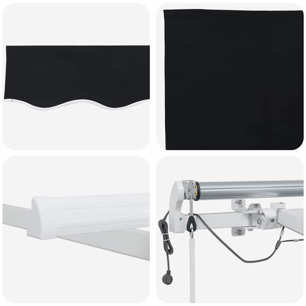Produktbild för Markis tyg Svart 300 x 250 cm Polyester