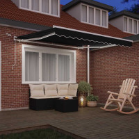 Produktbild för Markis tyg Svart 350 x 250 cm Polyester