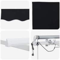 Produktbild för Markis tyg Svart 350 x 250 cm Polyester