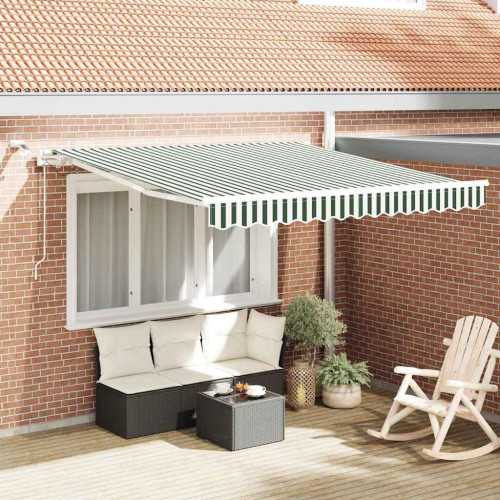vidaXL Markis tyg Grön och Vit 350 x 250 cm Polyester
