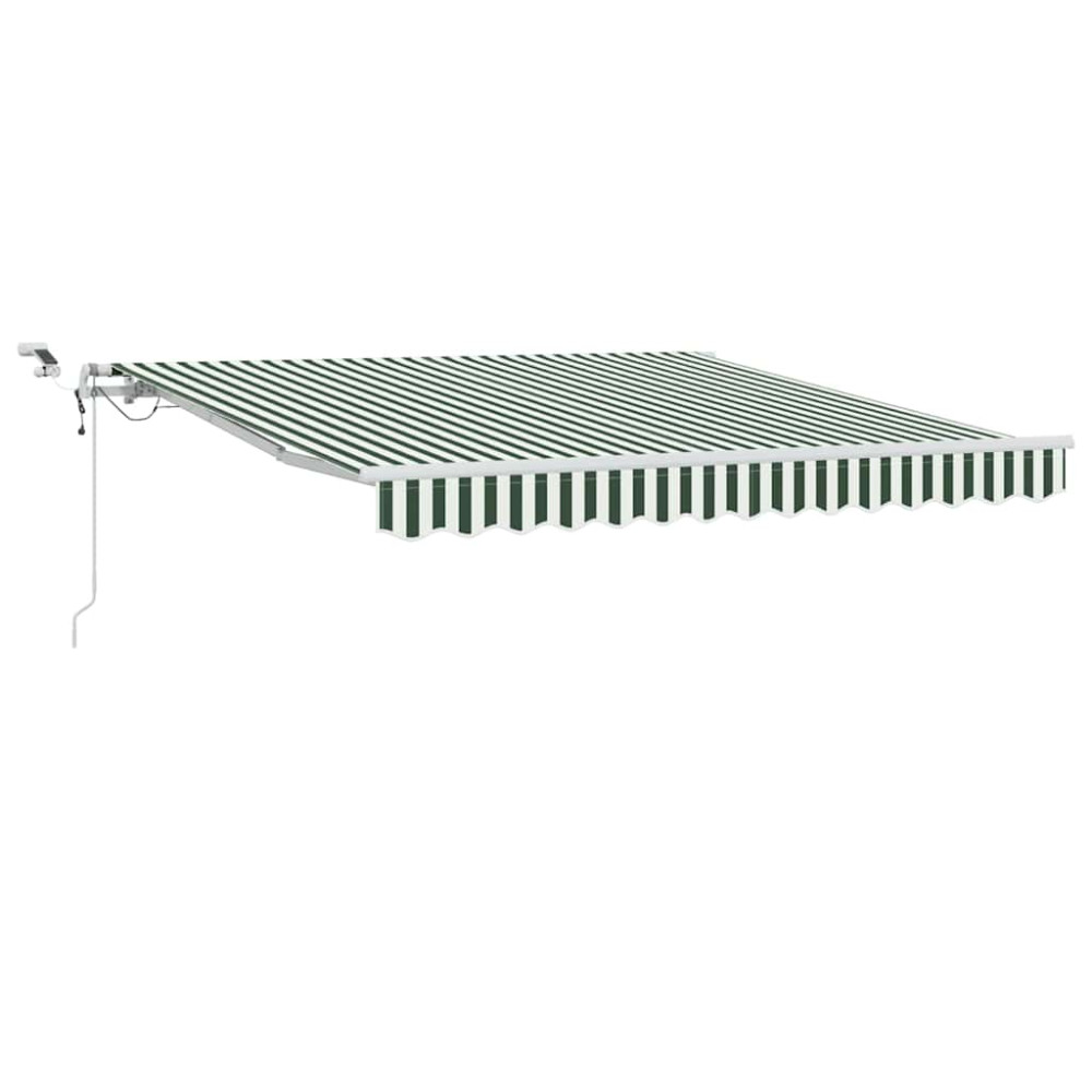 Produktbild för Markis tyg Grön och Vit 350 x 250 cm Polyester