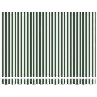 Produktbild för Markis tyg Grön och Vit 350 x 250 cm Polyester