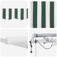 Produktbild för Markis tyg Grön och Vit 350 x 250 cm Polyester