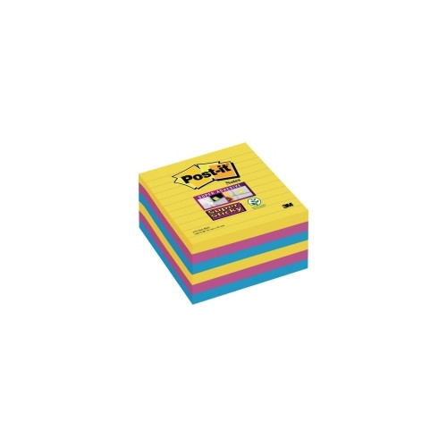 3M Post-it Super Sticky Large Notes Carnival, linjerede, 101x 1...
