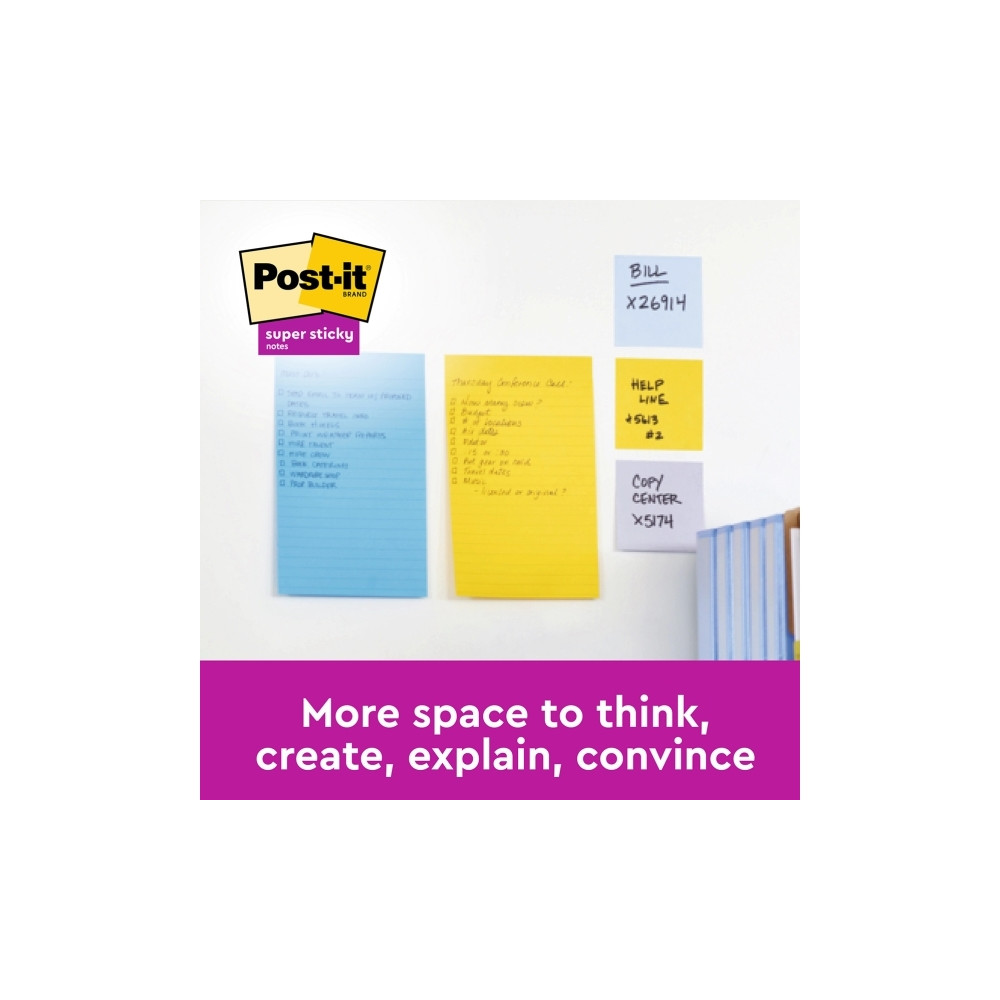 Produktbild för Post-it Super Sticky Large Notes Carnival, linjerede, 101x 1...