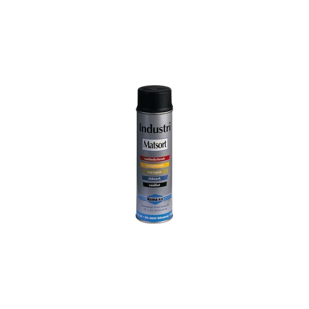 Produktbild för KEMA RAL-Industrilack matt svart 500 ml spray snabbttorkande...