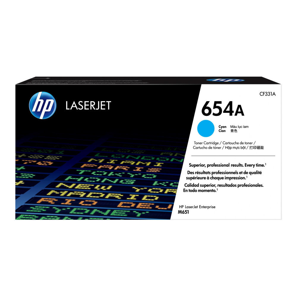 Produktbild för HP 654A - cyan - original - LaserJet - tonerkassett (CF331A)