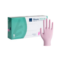 Produktbild för Abena - handskar - small - nitrilgummi - rosa (paket om 100)