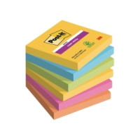Produktbild för Post-it Super Sticky Rio de Janeiro 654-6SS-RIO-EU - anteckningar - 76 x 76 mm - 540 ark (6 x 90)