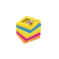 Produktbild för Post-it Super Sticky Rio de Janeiro 654-6SS-RIO-EU - anteckningar - 76 x 76 mm - 540 ark (6 x 90)