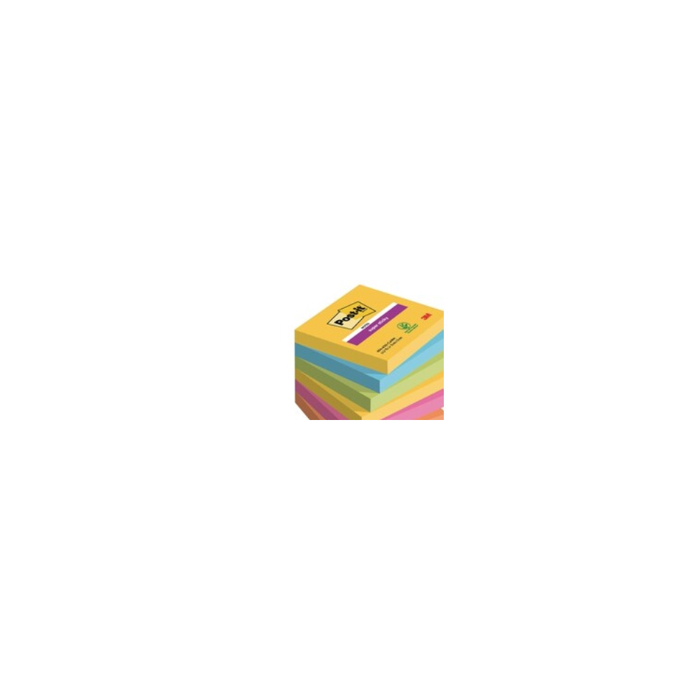 Produktbild för Post-it Super Sticky Rio de Janeiro 654-6SS-RIO-EU - anteckningar - 76 x 76 mm - 540 ark (6 x 90)