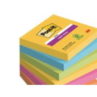 Produktbild för Post-it Super Sticky Rio de Janeiro 654-6SS-RIO-EU - anteckningar - 76 x 76 mm - 540 ark (6 x 90)