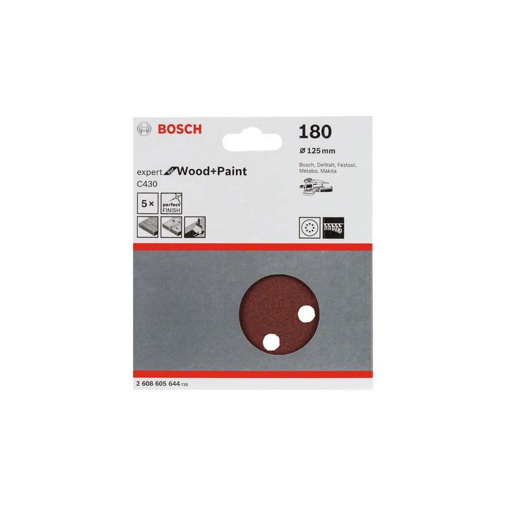 Produktbild för Bosch Expert for Wood and Paint C430 - sandpapperssats - 5 delar