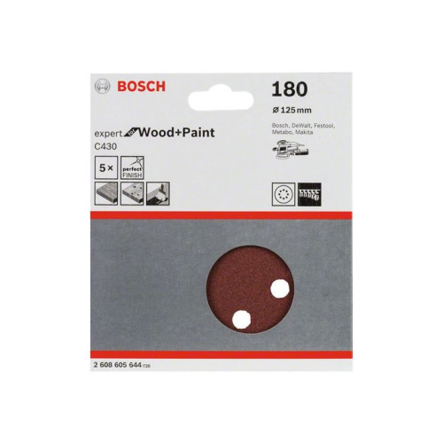 Bosch Powertools Bosch Expert for Wood and Paint C430 - sandpapperssats - 5 delar