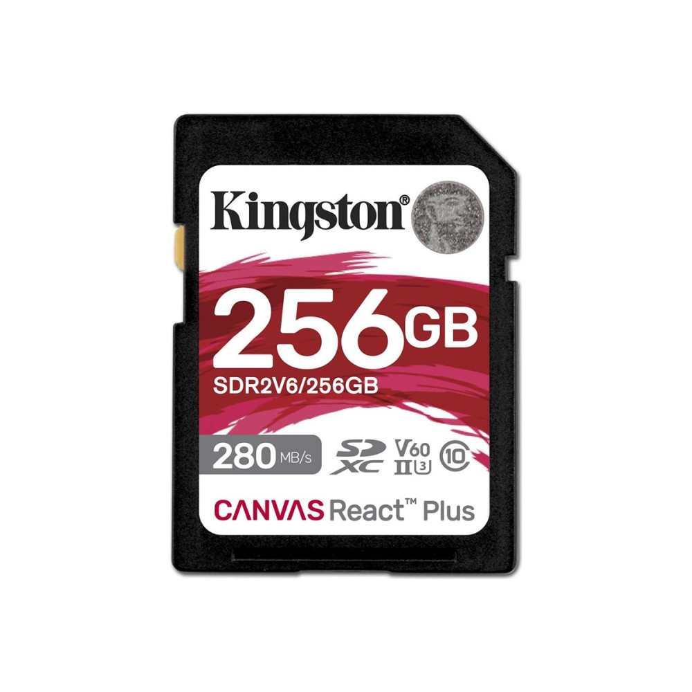 Produktbild för Kingston Canvas React Plus - flash-minneskort - 256 GB - SDXC UHS-II