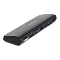 Produktbild för StarTech.com USB 3.0-dockningsstation för dubbla skärmar med HDMI &amp; DVI/VGA - dockningsstation - USB - VGA, HDMI - 10Mb LAN