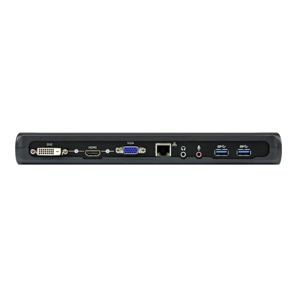 Produktbild för StarTech.com USB 3.0-dockningsstation för dubbla skärmar med HDMI &amp; DVI/VGA - dockningsstation - USB - VGA, HDMI - 10Mb LAN