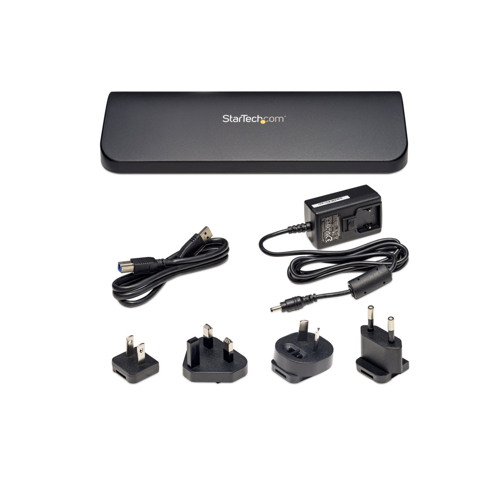 Produktbild för StarTech.com USB 3.0-dockningsstation för dubbla skärmar med HDMI &amp; DVI/VGA - dockningsstation - USB - VGA, HDMI - 10Mb LAN
